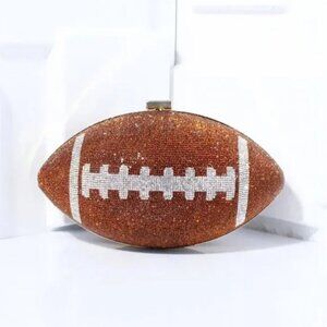 SPARKLY RHINESTONE FOOTBALL CROSSBODY PURSE